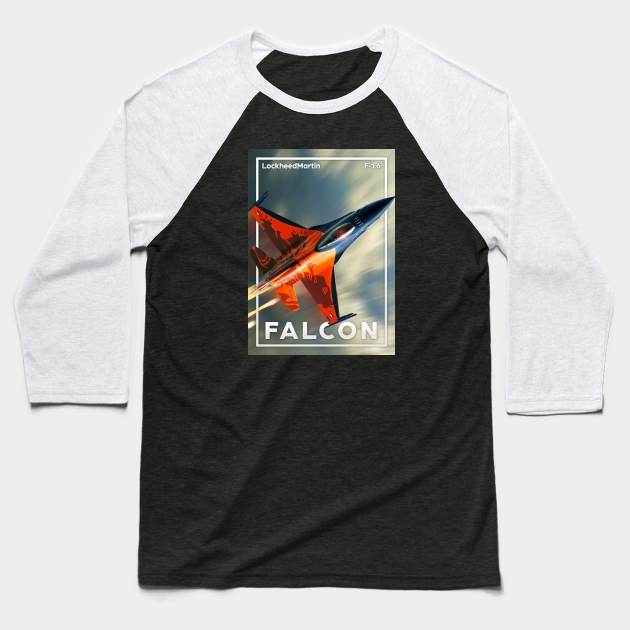 F16 Falcon Baseball T-Shirt by Aircraft.Lover